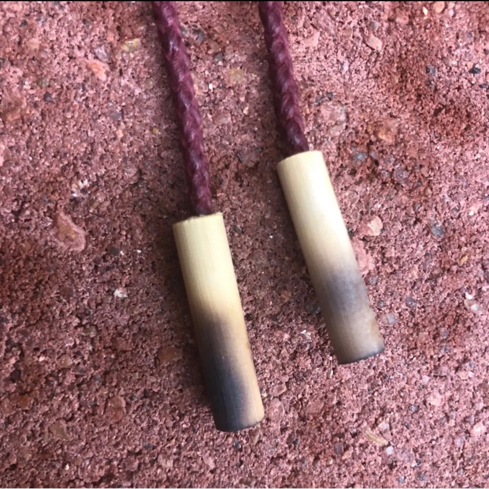 Topo Chico Bottle cap Bolo Tie Bamboo Tips maroon cord bamboo tips unique gift - Picture 4 of 4